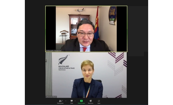 Ambassador Davaasuren holds a virtual meeting with Paula Wilson